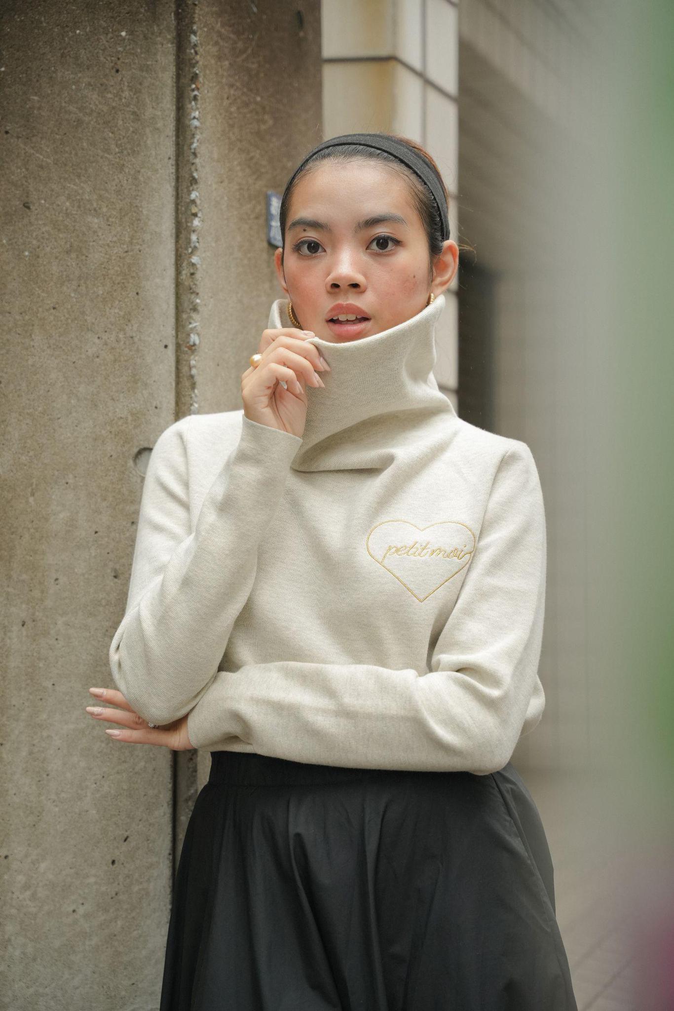 Djerf Avenue Turtleneck Top Cream Skirt Transparent Turtleneck Top