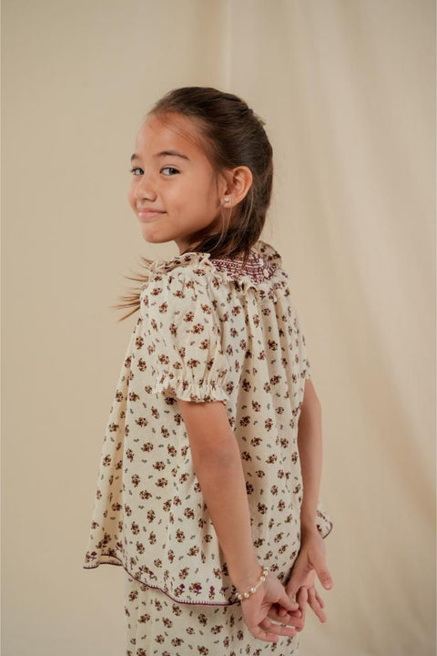 BEA KURUNG IN BURGUNDY FLORAL