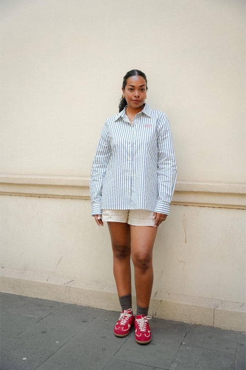 LE BOYFRIEND SHIRT IN BLUE STRIPES