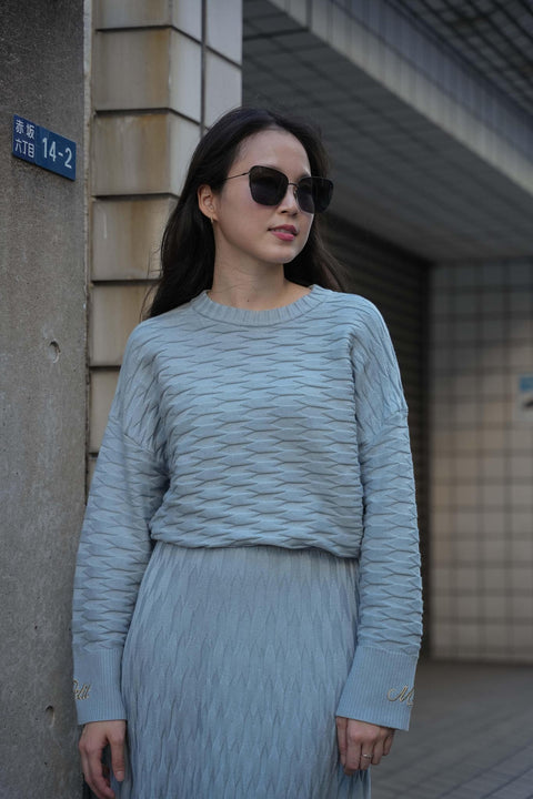 NUVOLA KNIT SWEATER IN SKY BLUE