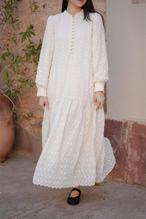 NOUR DRESS IN IVORY