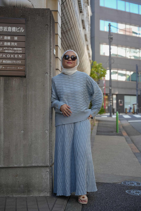 NUVOLA KNIT SWEATER IN SKY BLUE
