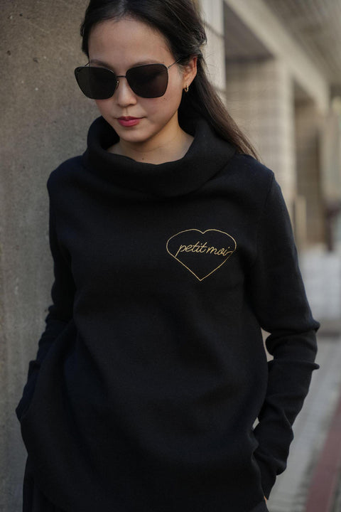 CLASSIC TURTLENECK TOP IN NOIR