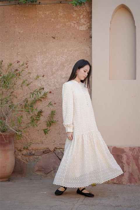 NOUR DRESS IN IVORY