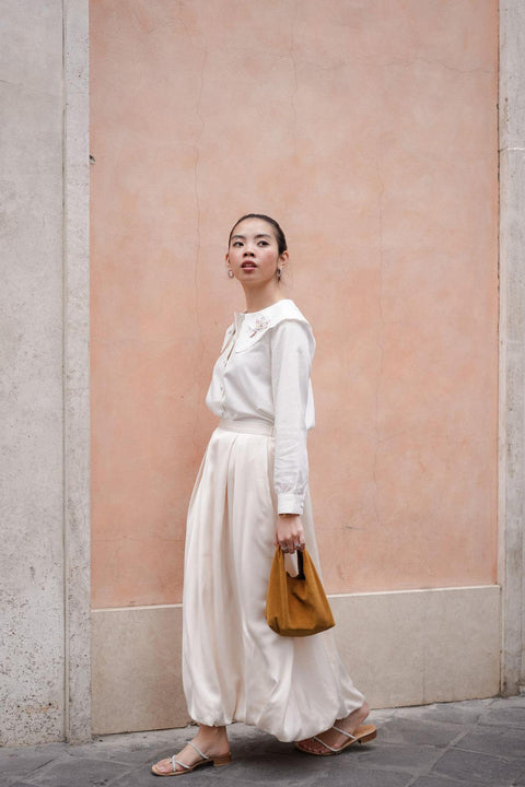 BUBBLE SKIRT IN ECRU
