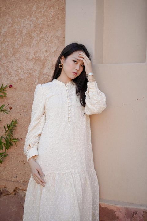 NOUR DRESS IN IVORY