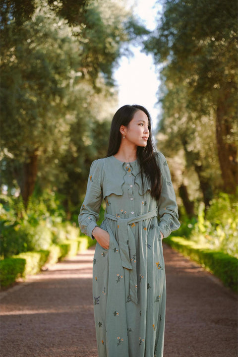 NAEMA DRESS IN TEAL FLORAL