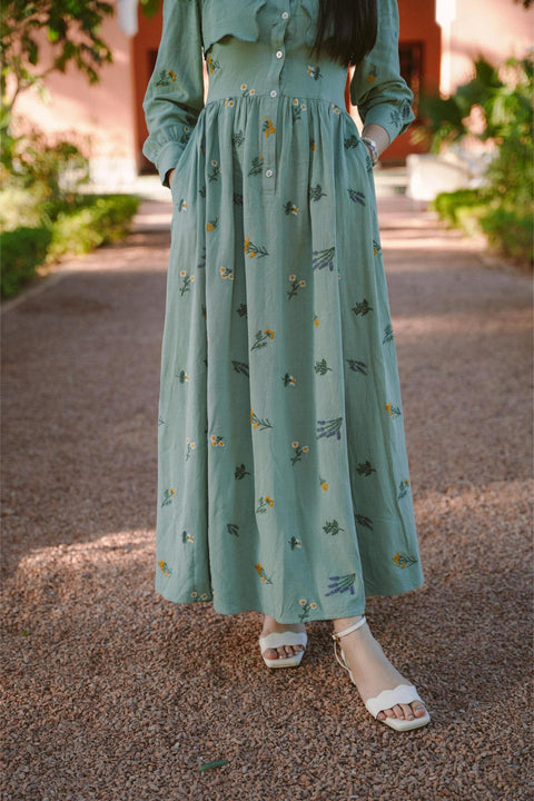 NAEMA DRESS IN TEAL FLORAL