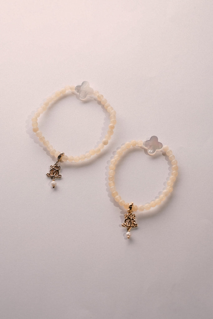 two bracelets placed on white background for product shot