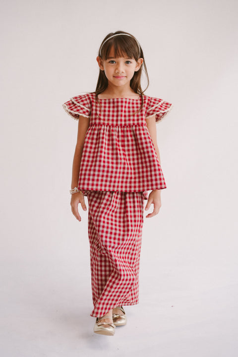 DARCY KURUNG IN CHERRY GINGHAM