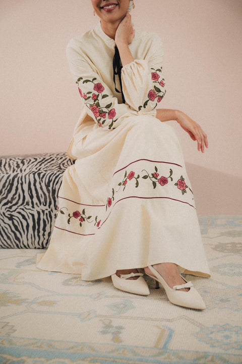 MARGUERITE SKIRT IN VELOUR ROSE