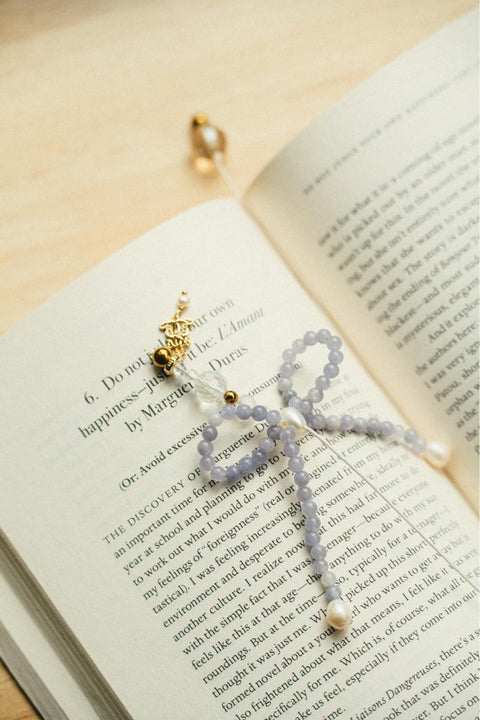 BLUE AGATE RIBBON BOOKMARK