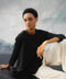 BRERA RUFFLE TOP IN NOIR