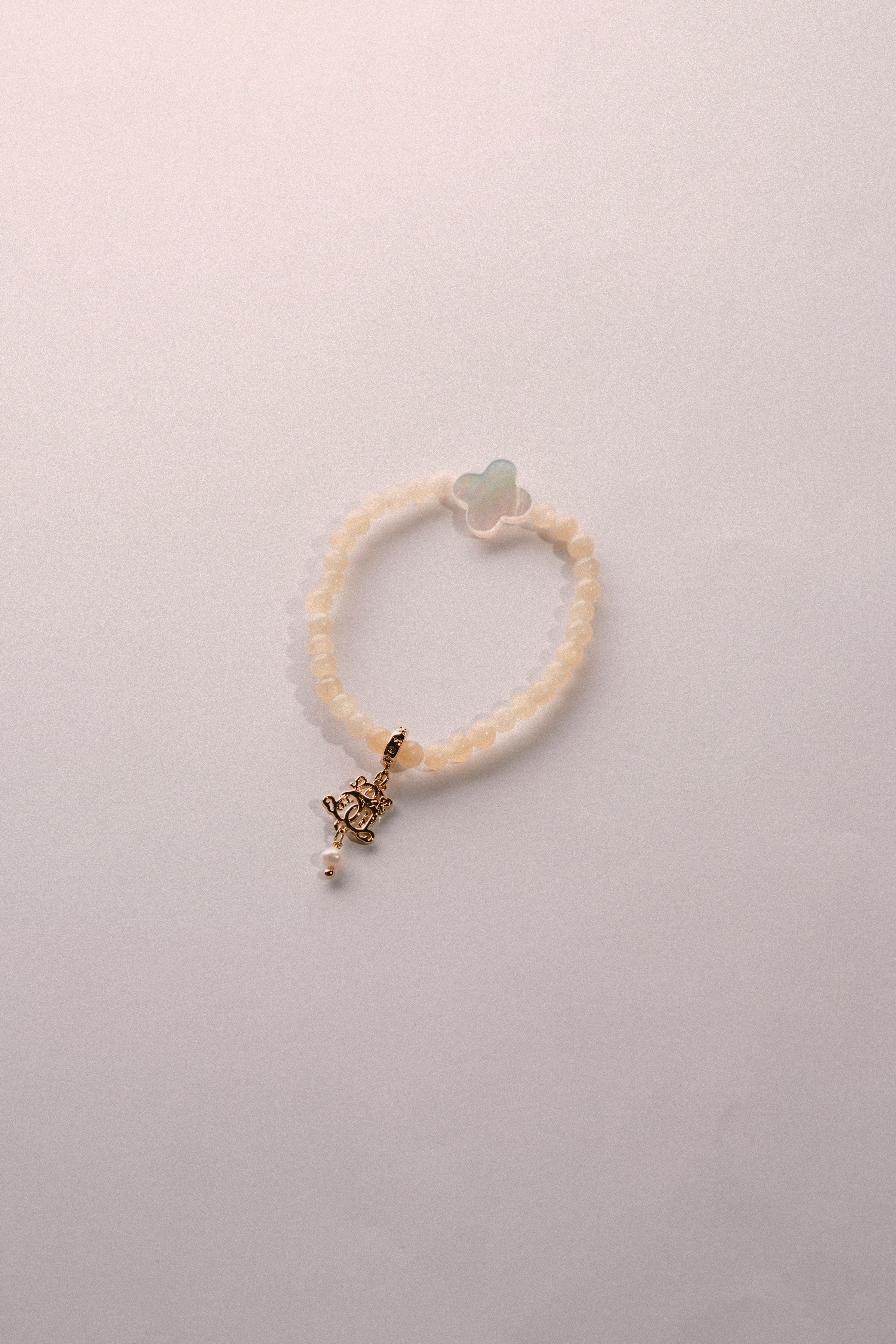 bracelet placed on white background for product shot