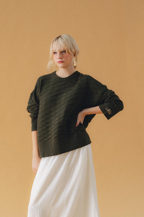 NUVOLA KNIT SWEATER IN FOREST