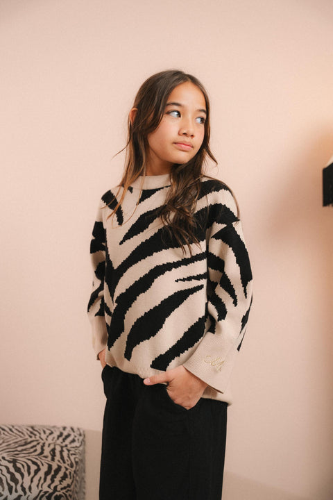 VICKY KNIT SWEATER IN ZEBRA (KIDS)