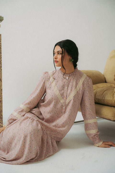LUNDI DRESS IN ANTIQUE ROSE