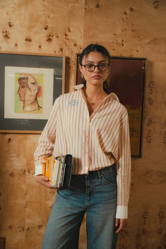 LE BOYFRIEND SHIRT IN TICKLED PINK