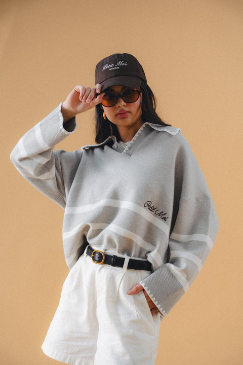 STEVIE POLO KNIT SWEATER