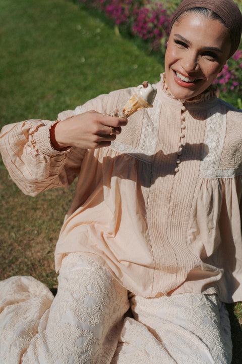 CAPUCINE BLOUSE IN CHAMPAGNE
