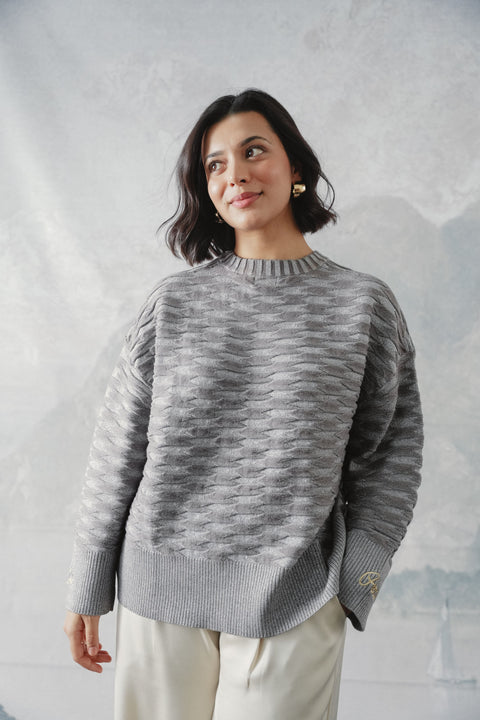 NUVOLA KNIT SWEATER IN LUNARE