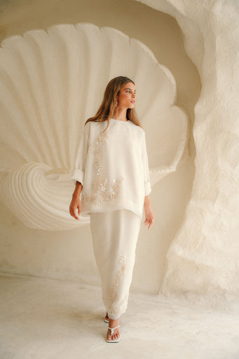 CAMELIA ORGANZA SKIRT IN VANILLA SILK