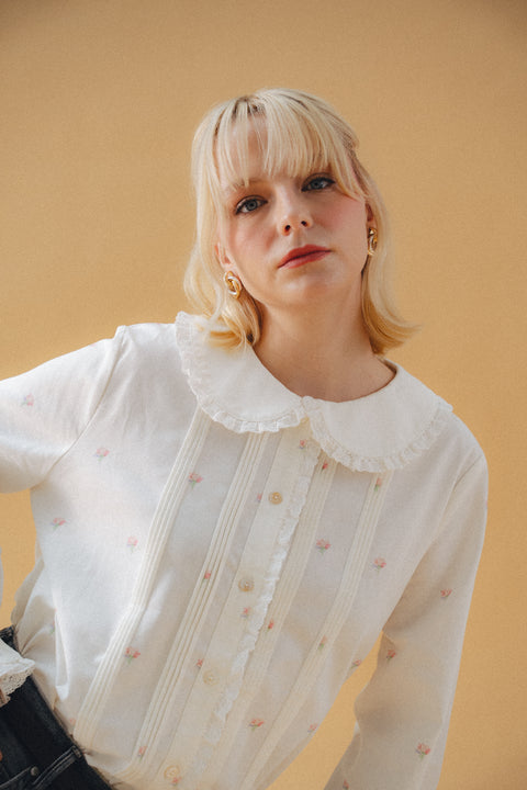 BEATRIX BLOUSE IN PRESSED FLOWERS