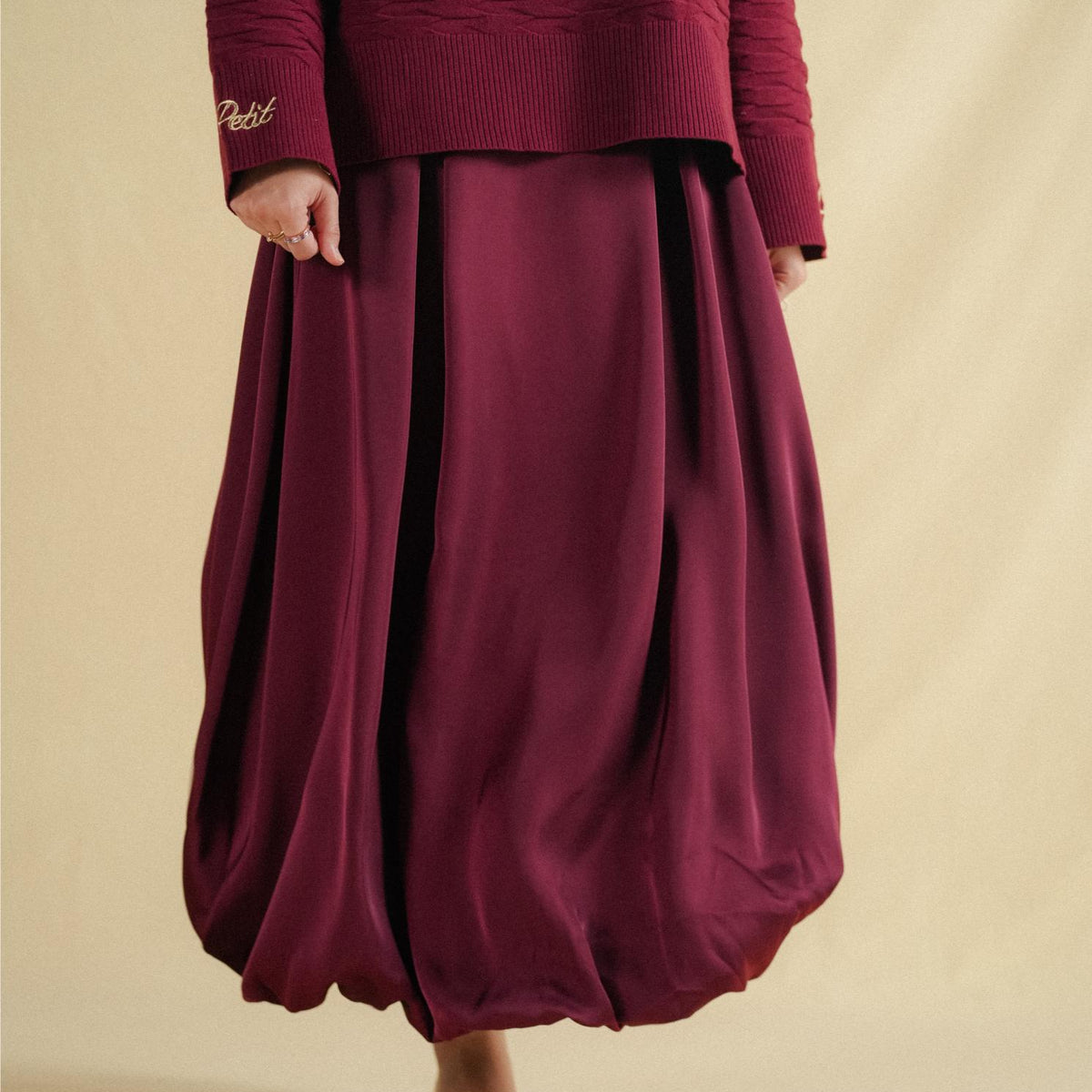 Bubble Skirt In Burgundy – Petit Moi