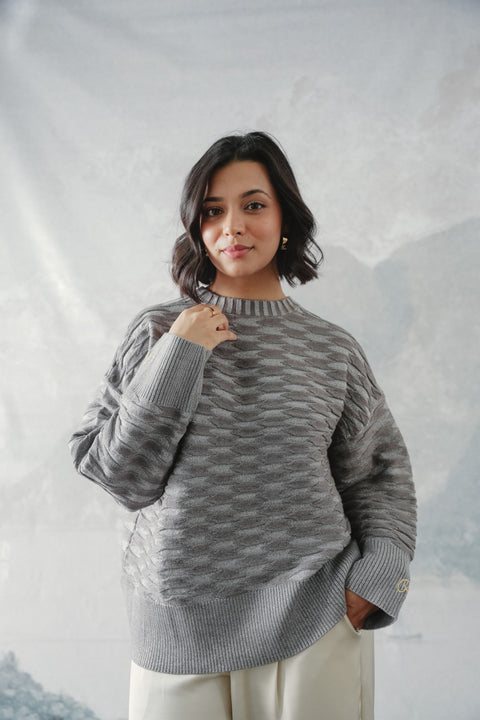 NUVOLA KNIT SWEATER IN LUNARE