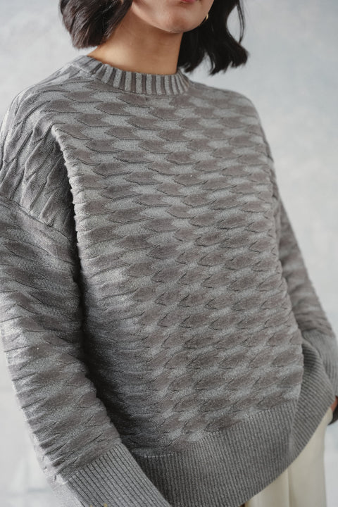 NUVOLA KNIT SWEATER IN LUNARE