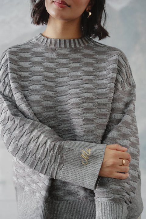 NUVOLA KNIT SWEATER IN LUNARE