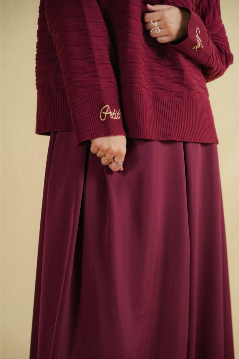 BUBBLE SKIRT IN BURGUNDY