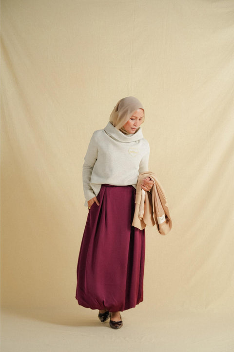 BUBBLE SKIRT IN BURGUNDY