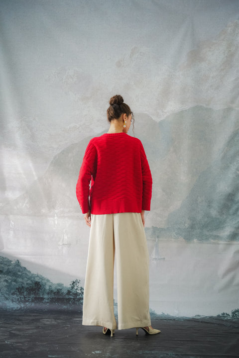 NUVOLA KNIT SWEATER IN ROUGE
