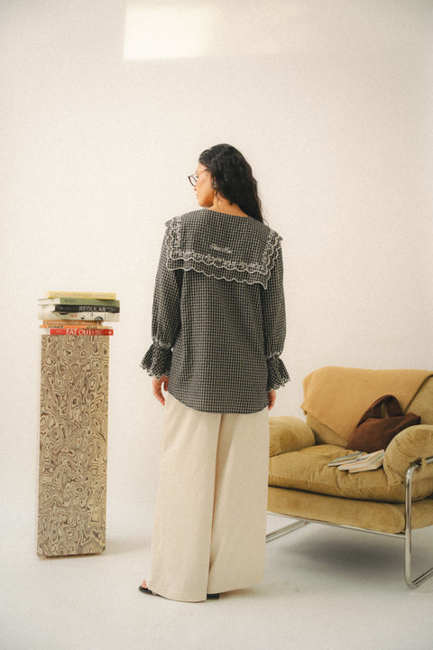 SERENDIPITY BLOUSE IN NOIR GINGHAM