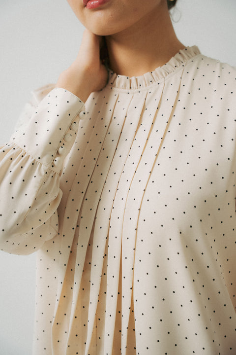 JULIA DRESS IN VANILLA POLKA