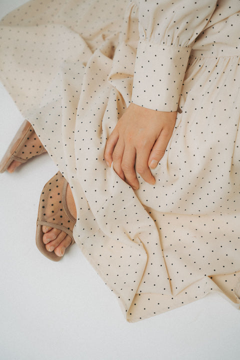 JULIA DRESS IN VANILLA POLKA