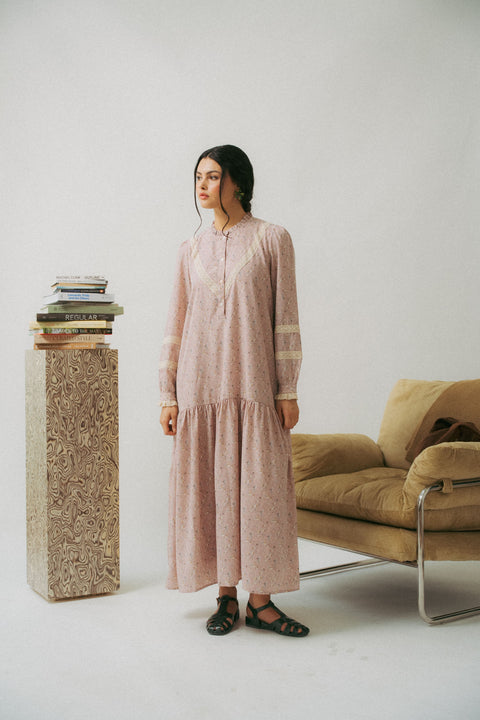 LUNDI DRESS IN ANTIQUE ROSE