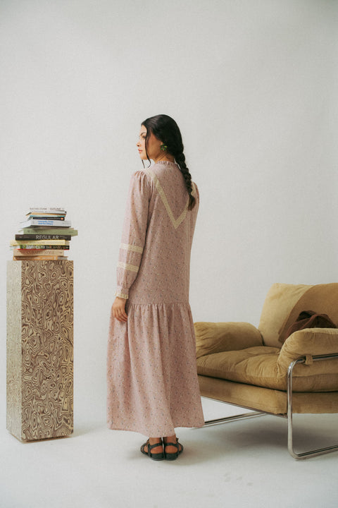 LUNDI DRESS IN ANTIQUE ROSE