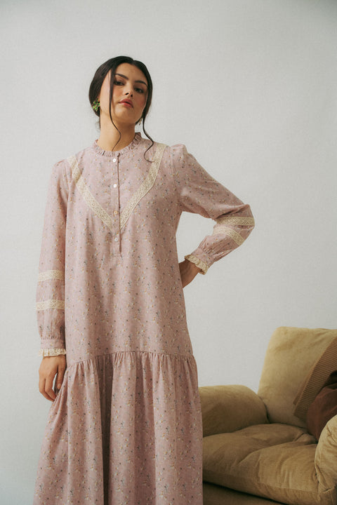 LUNDI DRESS IN ANTIQUE ROSE