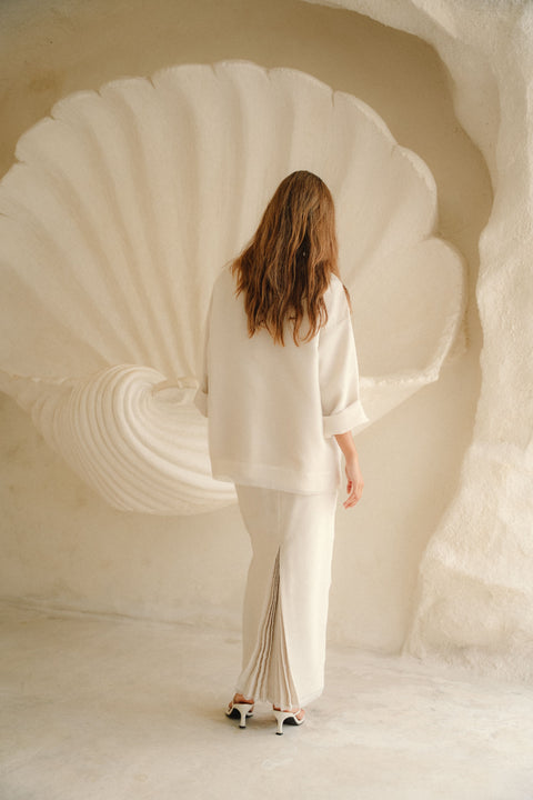 CAMELIA ORGANZA SKIRT IN VANILLA SILK