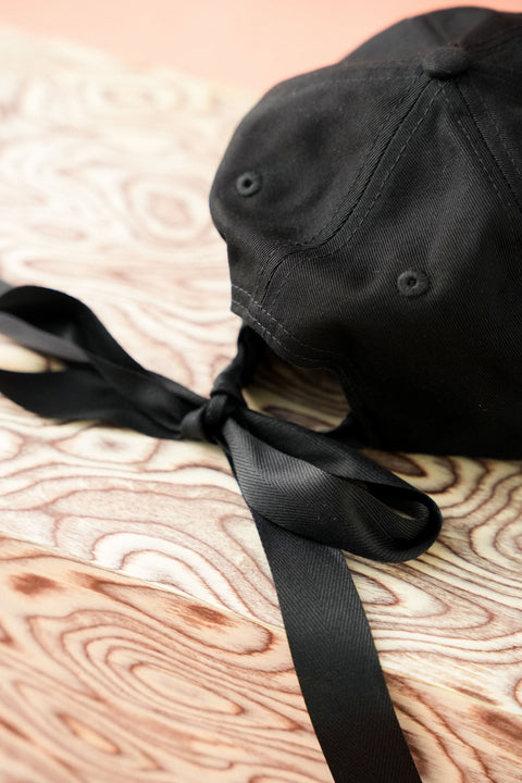 BOW BASEBALL CAP IN NOIR