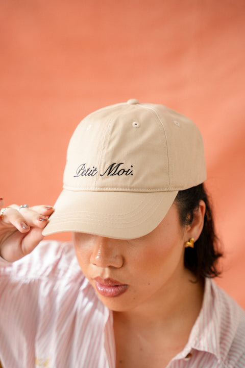 BOW BASEBALL CAP IN BEIGE