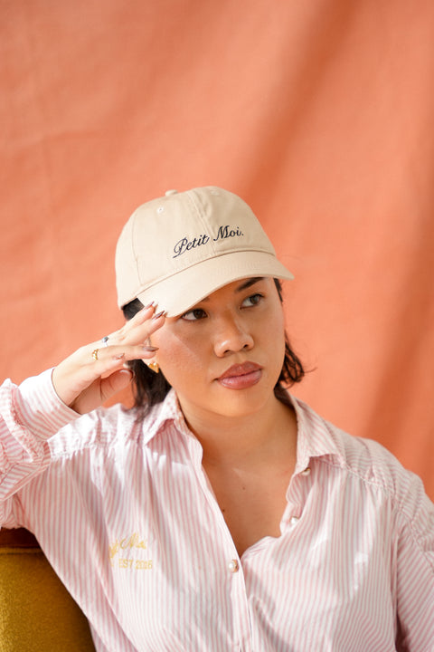 BOW BASEBALL CAP IN BEIGE