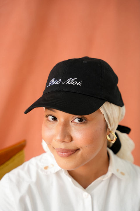 BOW BASEBALL CAP IN NOIR