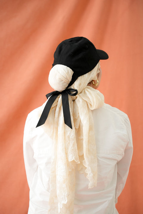BOW BASEBALL CAP IN NOIR