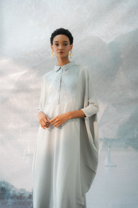 NAHLA KAFTAN IN SLATE BLUE