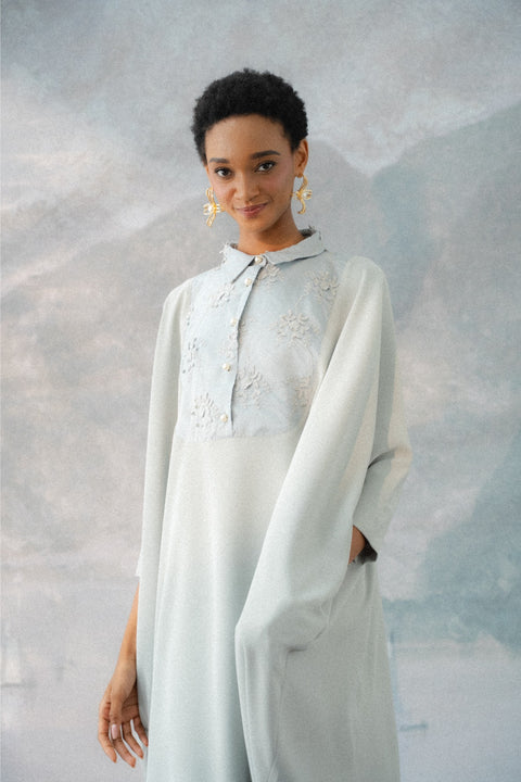 NAHLA KAFTAN IN SLATE BLUE