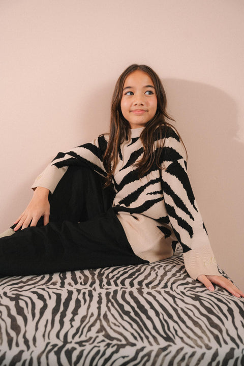 VICKY KNIT SWEATER IN ZEBRA (KIDS)