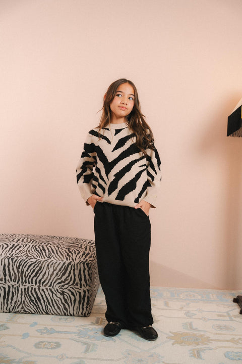 VICKY KNIT SWEATER IN ZEBRA (KIDS)
